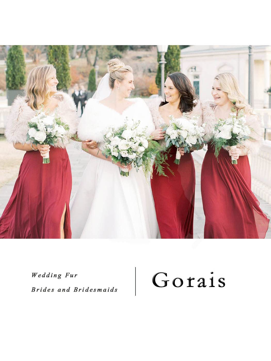 GORAIS Women's Wedding Faux Fur Shawls and Wraps Bridal Fur Scarf Stoles with Brooch for Bride and Bridesmaids - Image 6